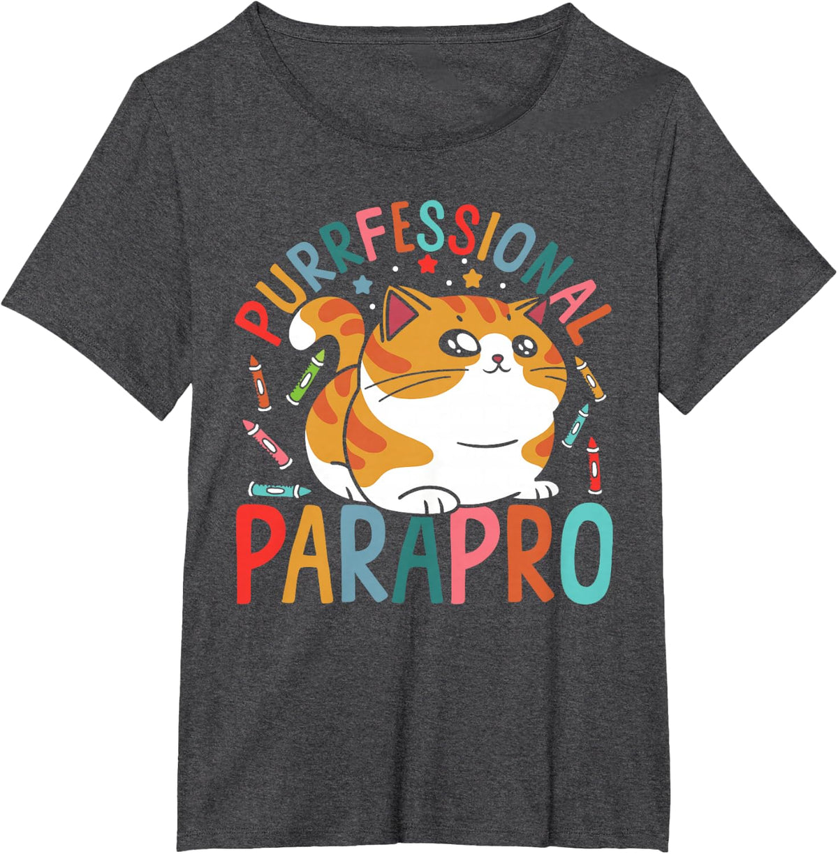 Cat Paraprofessional Funny Para Educator T-Shirt - Dark Heather Grey