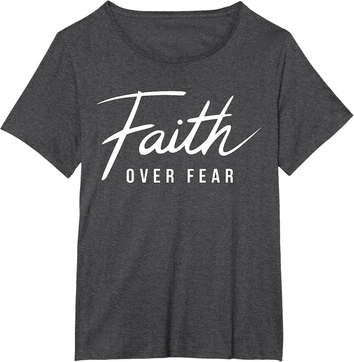 Faith over Fear Christian Jesus T-Shirt - Dark Heather Grey