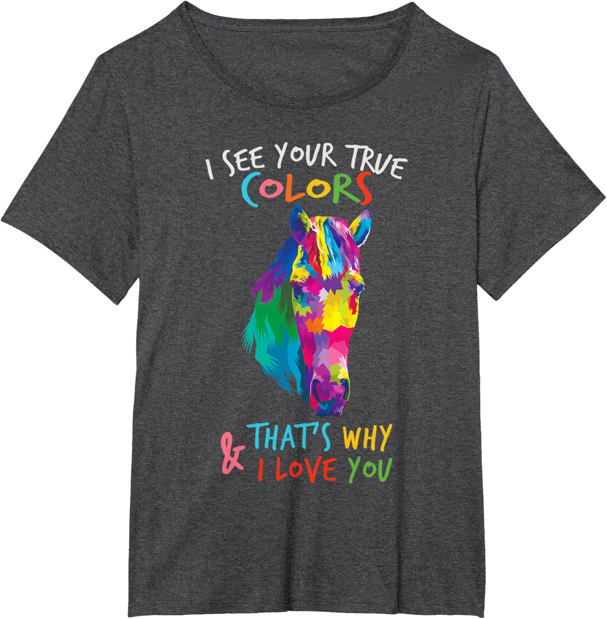 Autism Awareness Horse It's Ok to be Different T-Shirt - Dark Heather Grey
