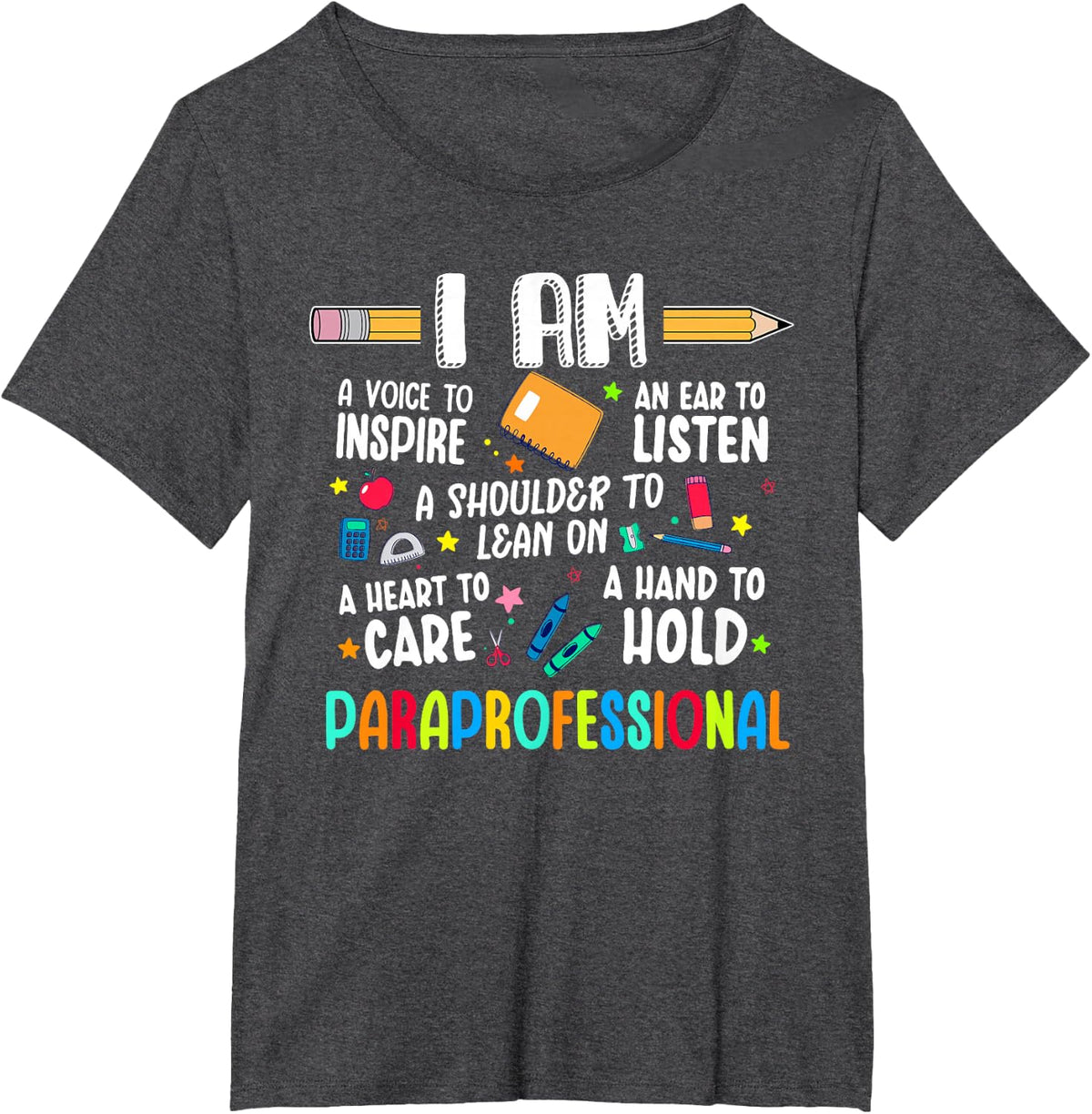 Paraprofessional T-Shirt SPED Teacher Paraeducator Tee Gift Shirts for Paraprofessionals - Dark Heather Grey