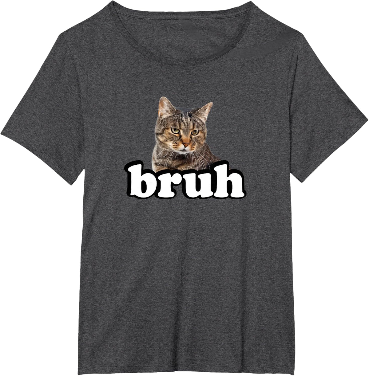 Bruh Bro Brown Tabby Cat Lover Tee T-Shirt for Men Women Kids - Dark Heather Grey