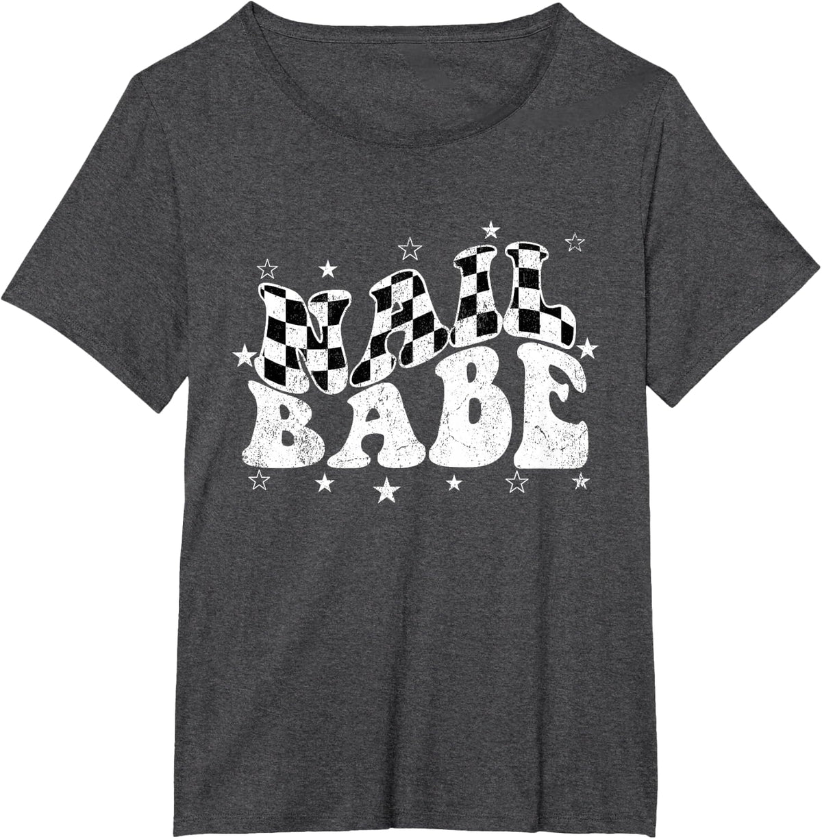Vintage Nail Babe Manicurist Nail Stylist Nail Tech T-Shirt - Dark Heather Grey