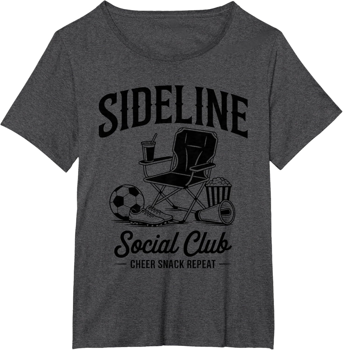Sideline Social Club Grandma Sister Mothers Day Soccer Mom T-Shirt - Dark Heather Grey