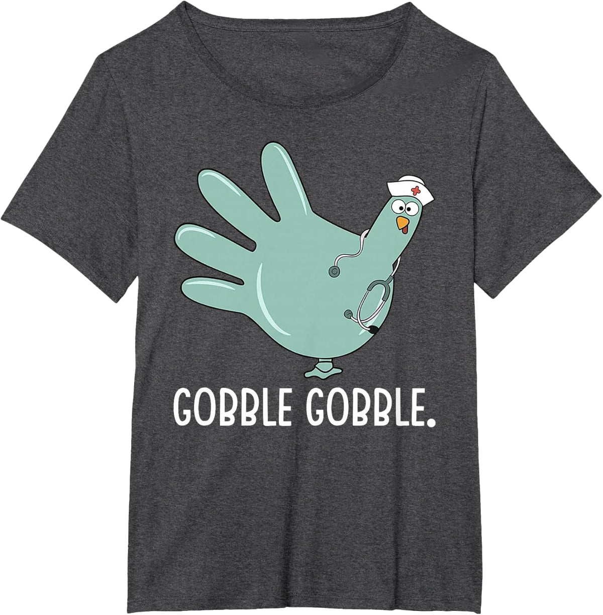 Thanksgiving nurse Glove Turkey Nurse thanksgiving for nurse T-Shirt - Dark Heather Grey