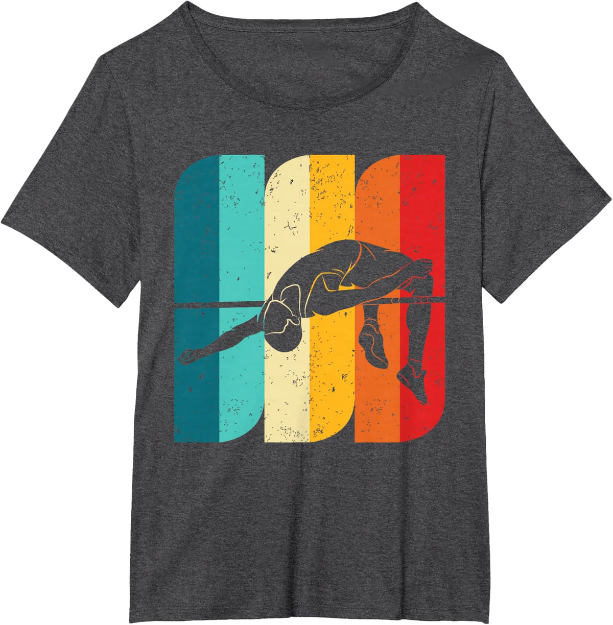 Retro Vintage Design High Jump | Track And Field T-Shirt - Dark Heather Grey