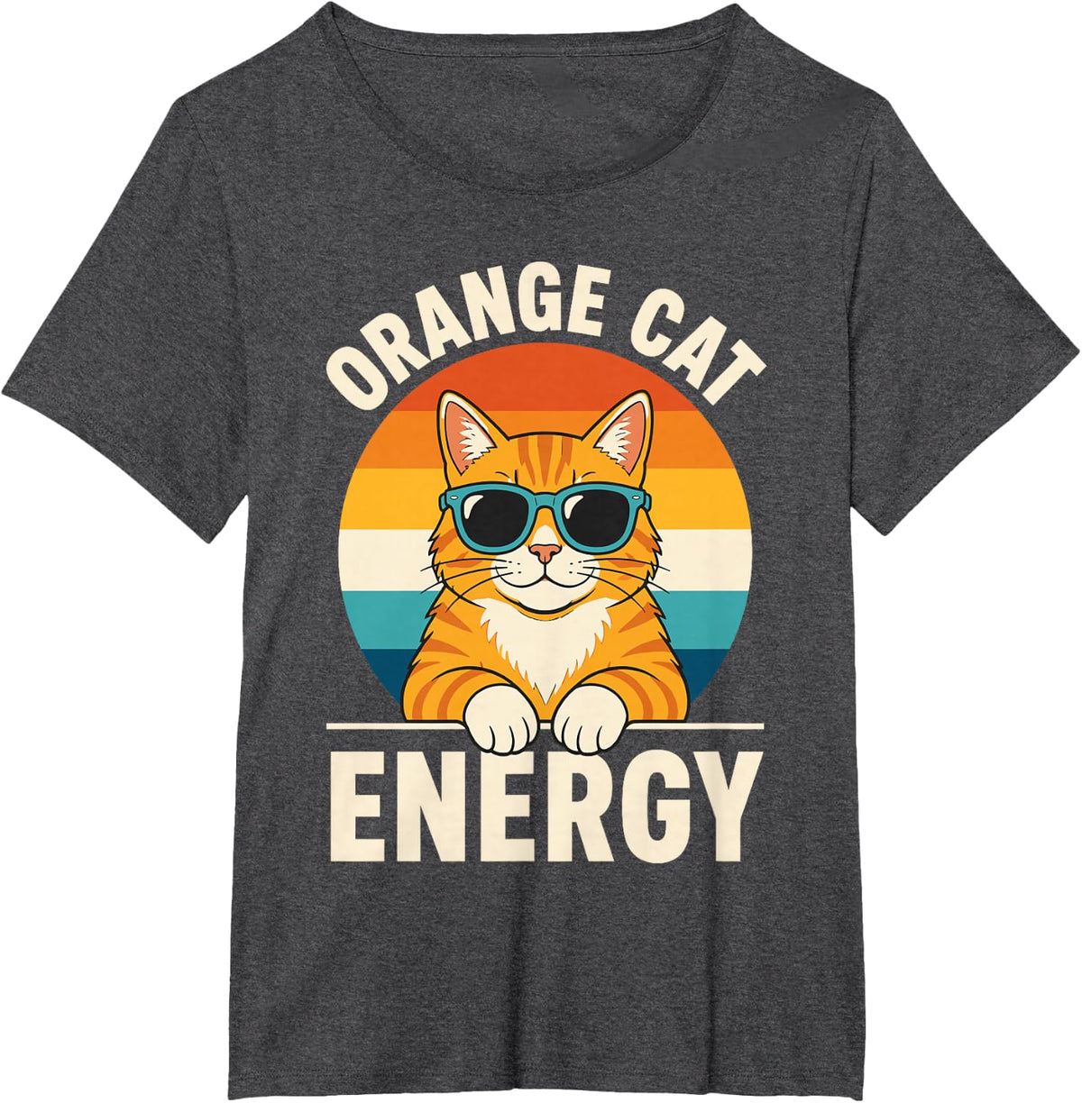 Tabby Cat Art for Men Women Kids Orange Pet Tabby Cat T-Shirt - Dark Heather Grey
