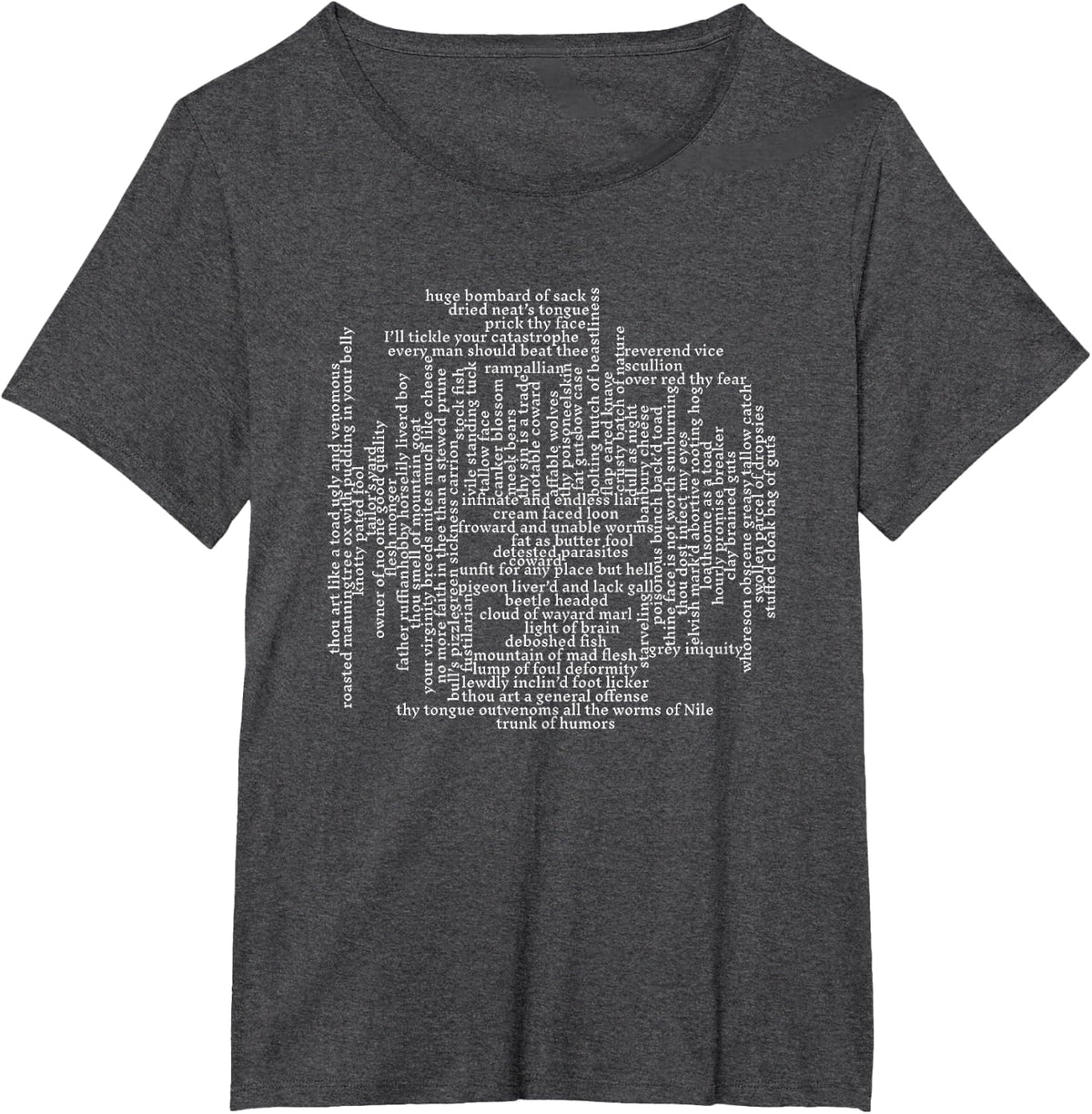 Dramatically Correct Shakespeare Insults Funny Quote T-Shirt - Black, Unisex-Adults, Short Sleeve, Classic Fit, Cotton,