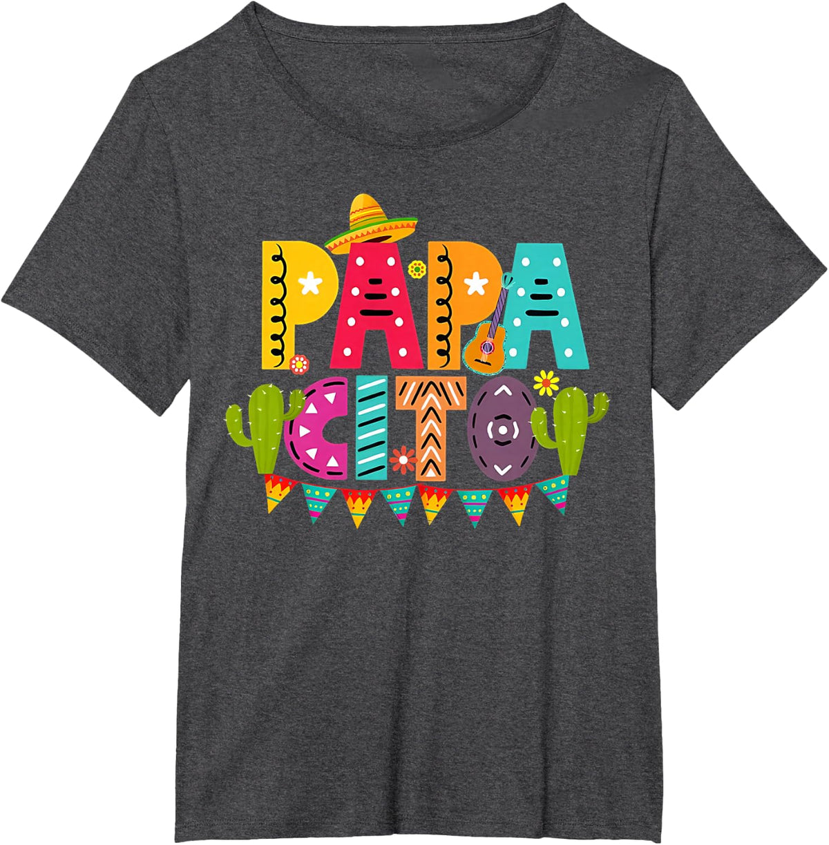 Papacito Cinco De Mayo Sombrero Men Papa Dad Father's Day T-Shirt - Dark Heather Grey