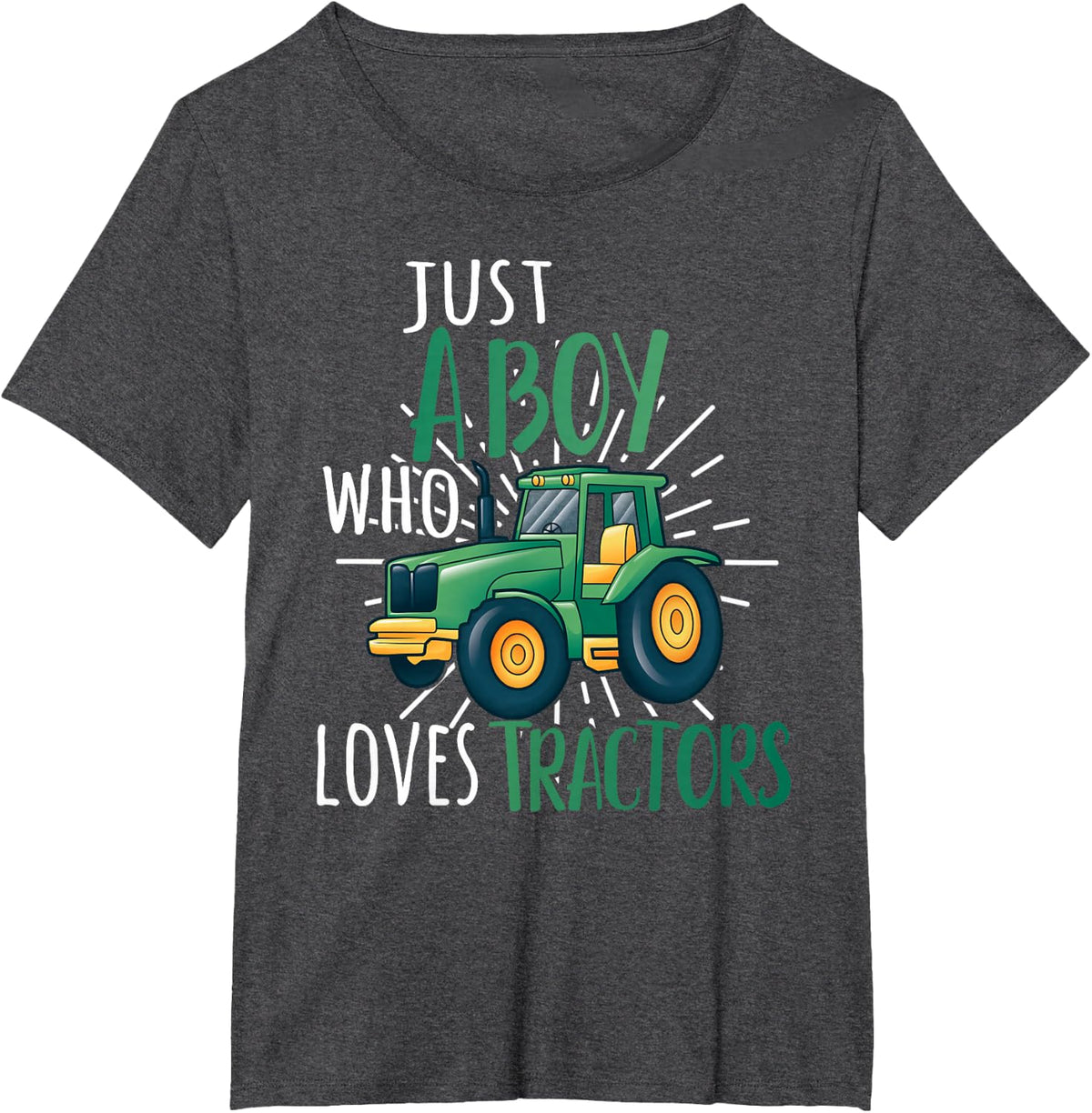 Just a boy who loves tractors, cute toddler T-Shirt - Dark Heather Grey