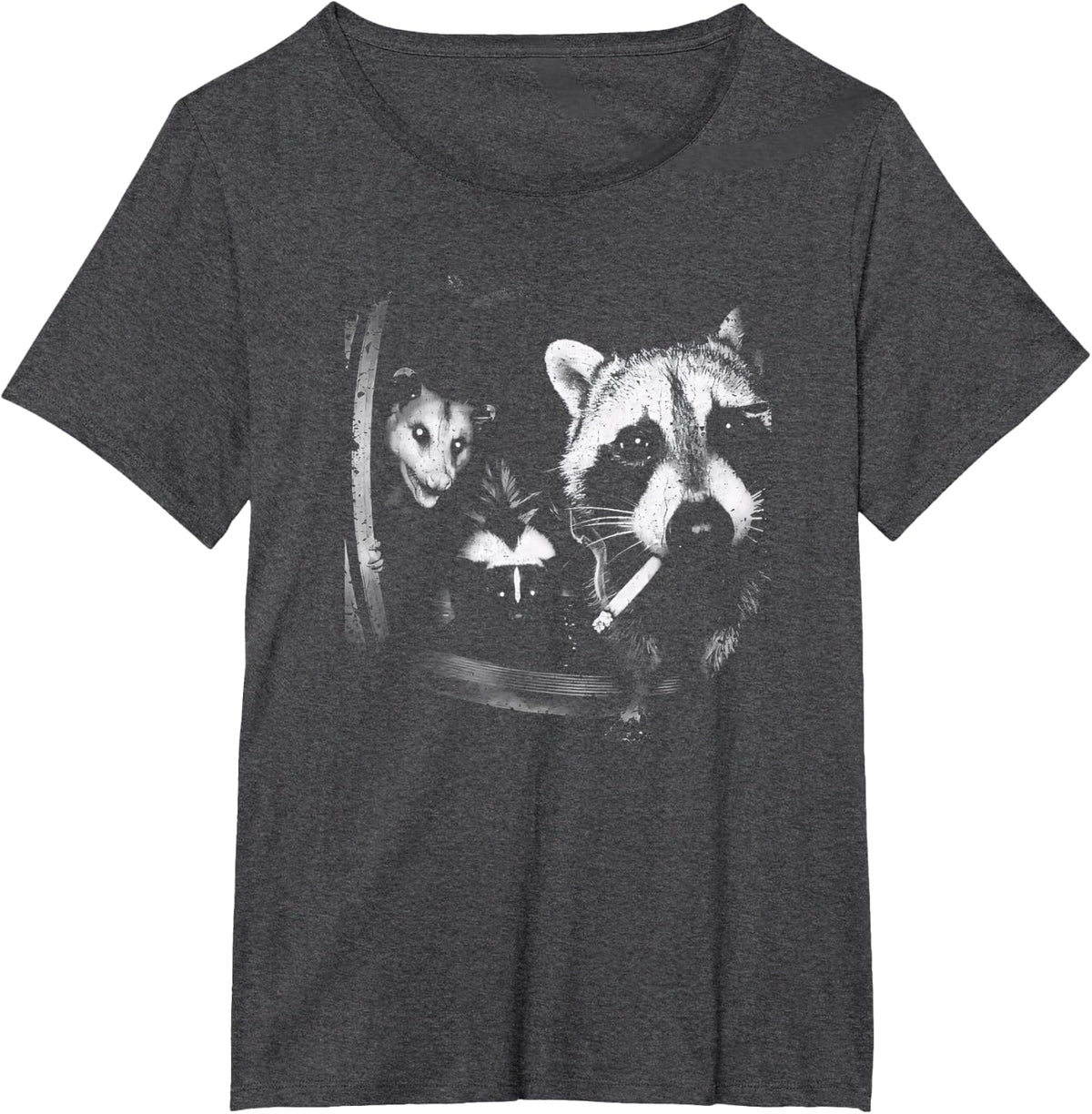 Trash Panda Night Crew T-Shirt - Dark Heather Grey