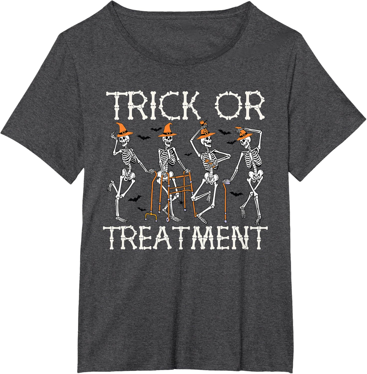 Trick Or Treatment PT Physical Therapy Therapist Halloween T-Shirt - Dark Heather Grey