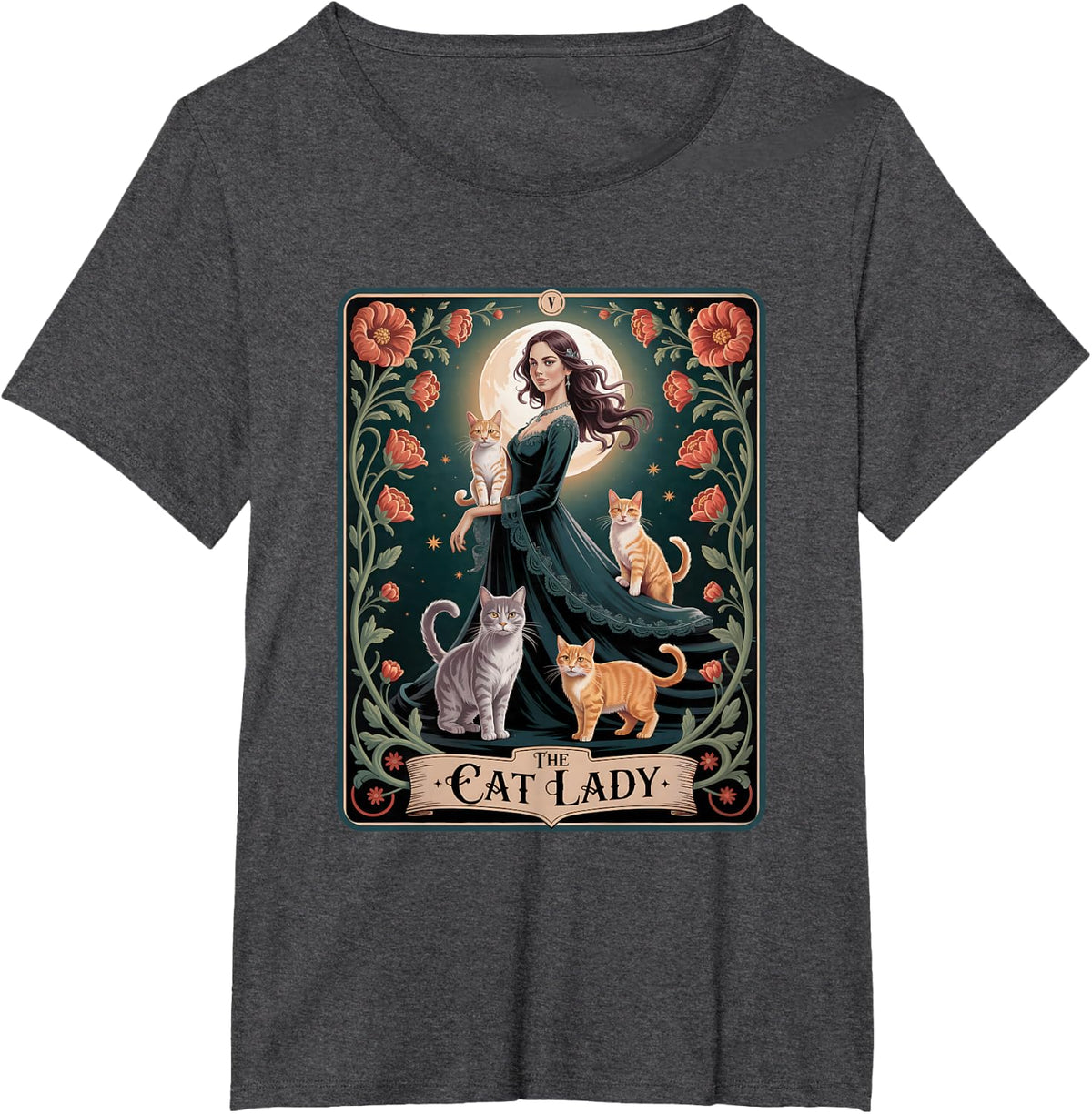 Feline Mystic T-Shirt - Dark Heather Grey