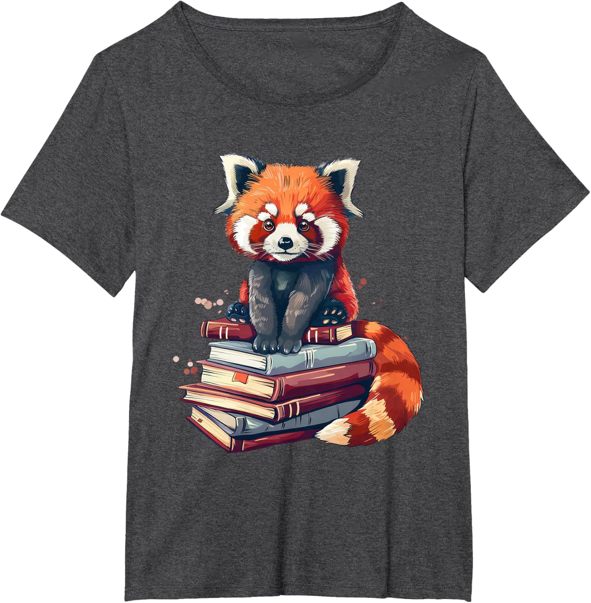 Book Lover Shirt Red Panda Reading Bookworm Tee T-Shirt for Men Women - Dark Heather Grey