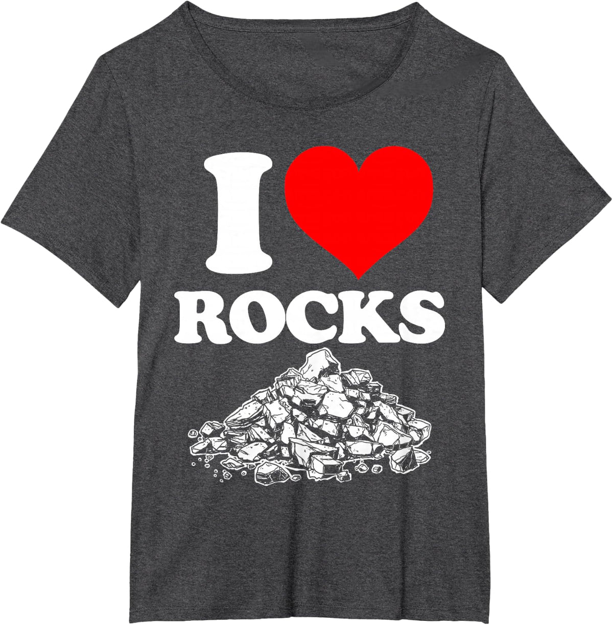 I HEART ROCKS T-Shirt - Dark Heather Grey