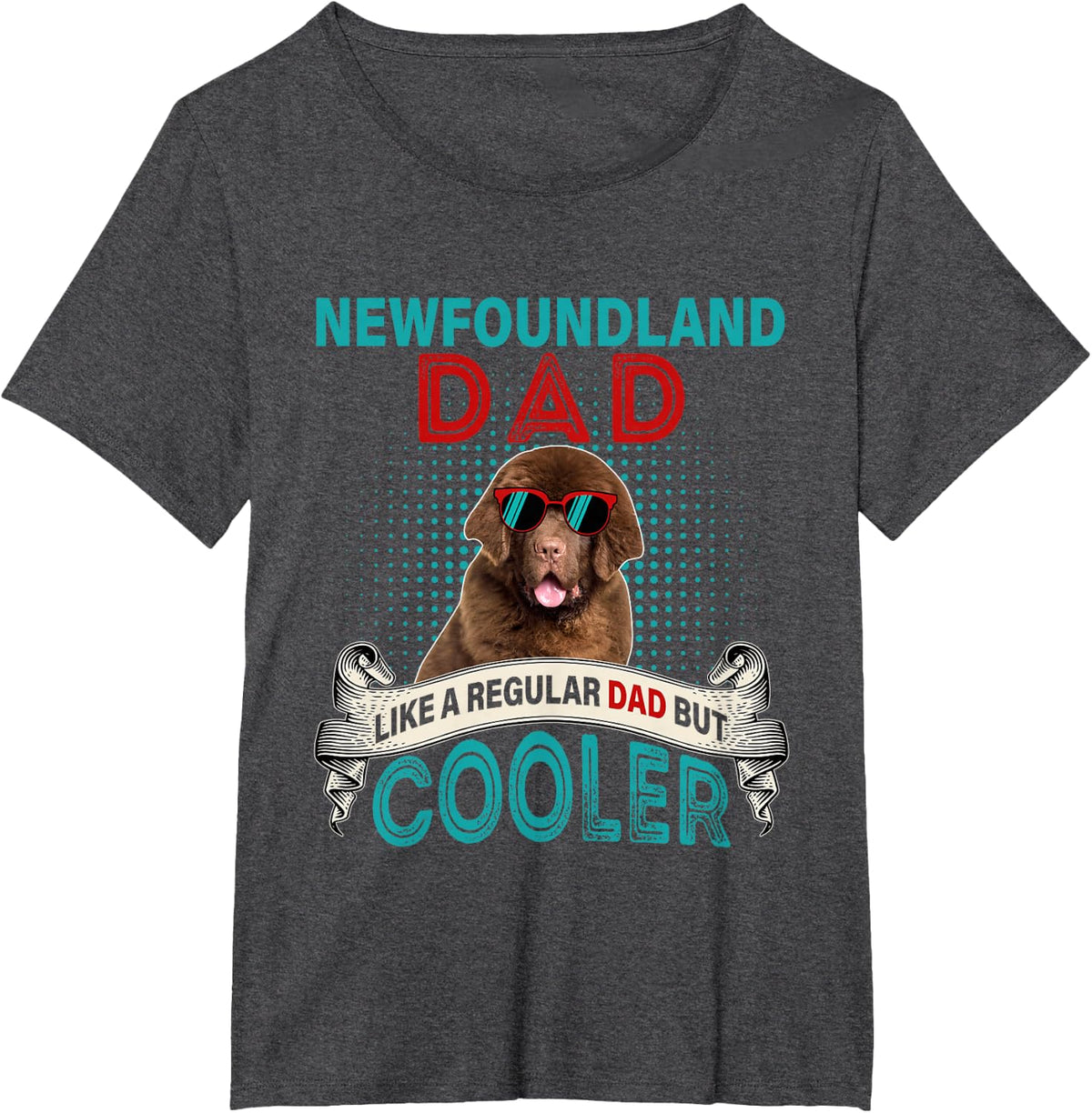 Vintage Newfoundland Dad Definition Cooler Cute Sunglasses T-Shirt - Dark Heather Grey