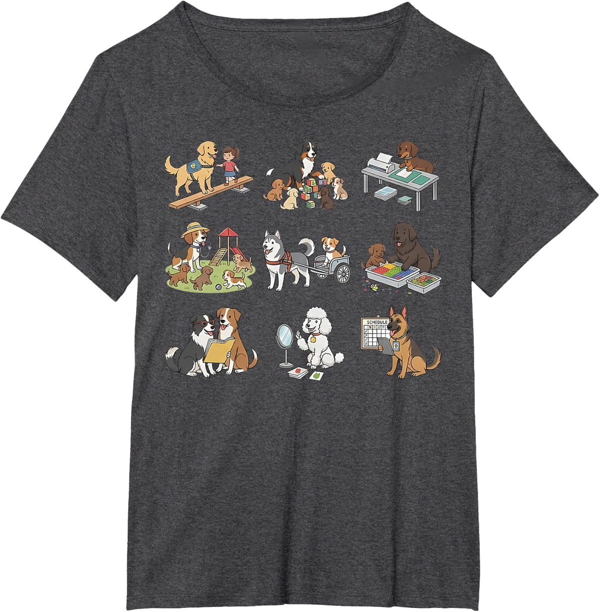 Paraprofessional Cute Dog Special Education Teacher SLP ABA T-Shirt - Dark Heather Grey