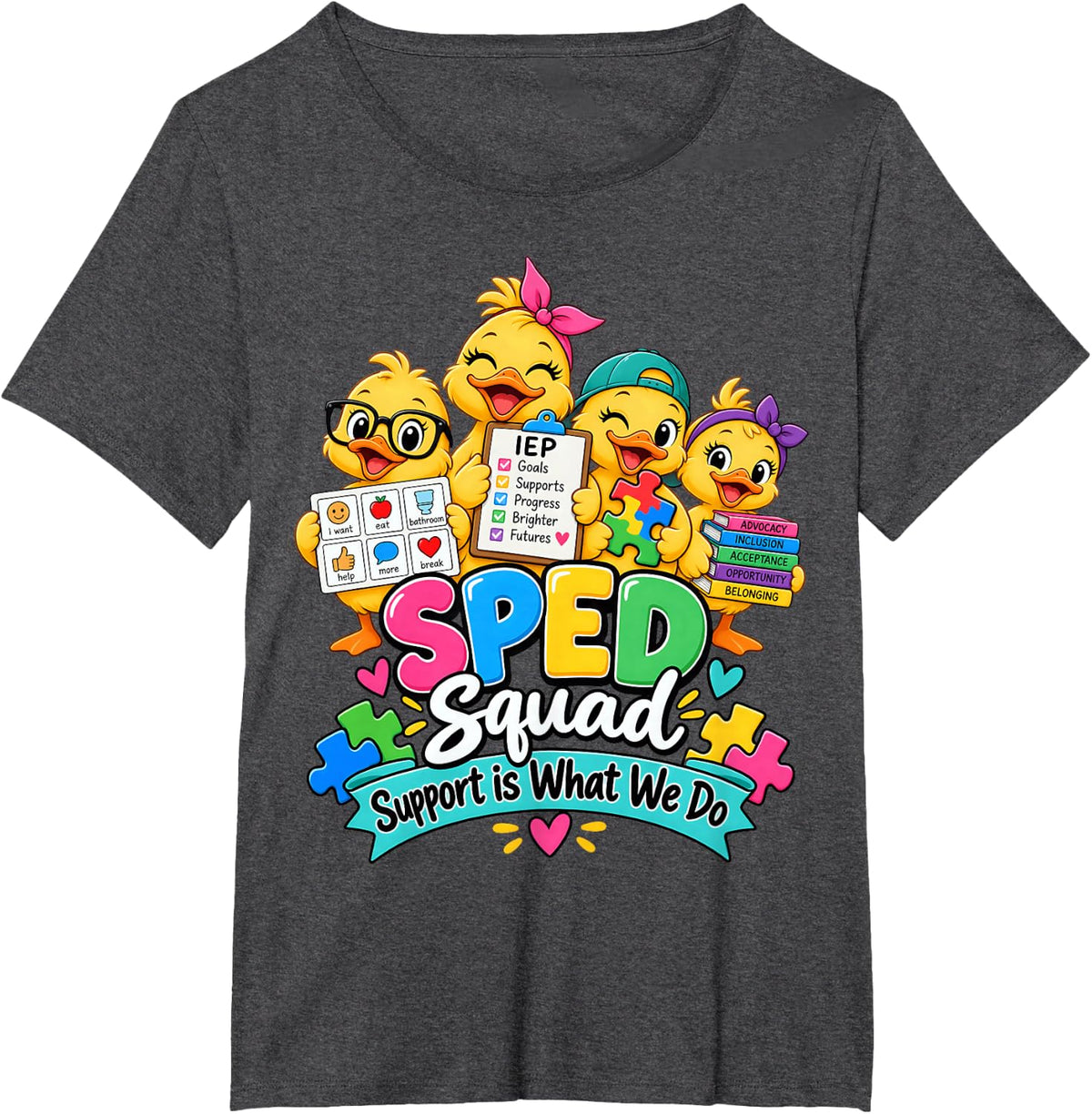Sped Squad Support is What We Do Special Education T-Shirt - Dark Heather Grey