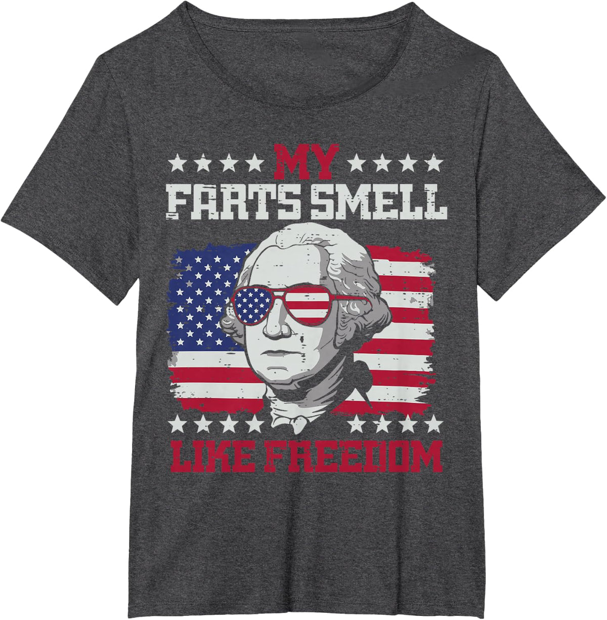 4th Of July Washington Smell Like Freedom Funny Men Women T-Shirt - Dark Heather Grey
