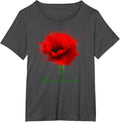 Always Remember Red Poppy Remembrance T-Shirt - Dark Heather Grey