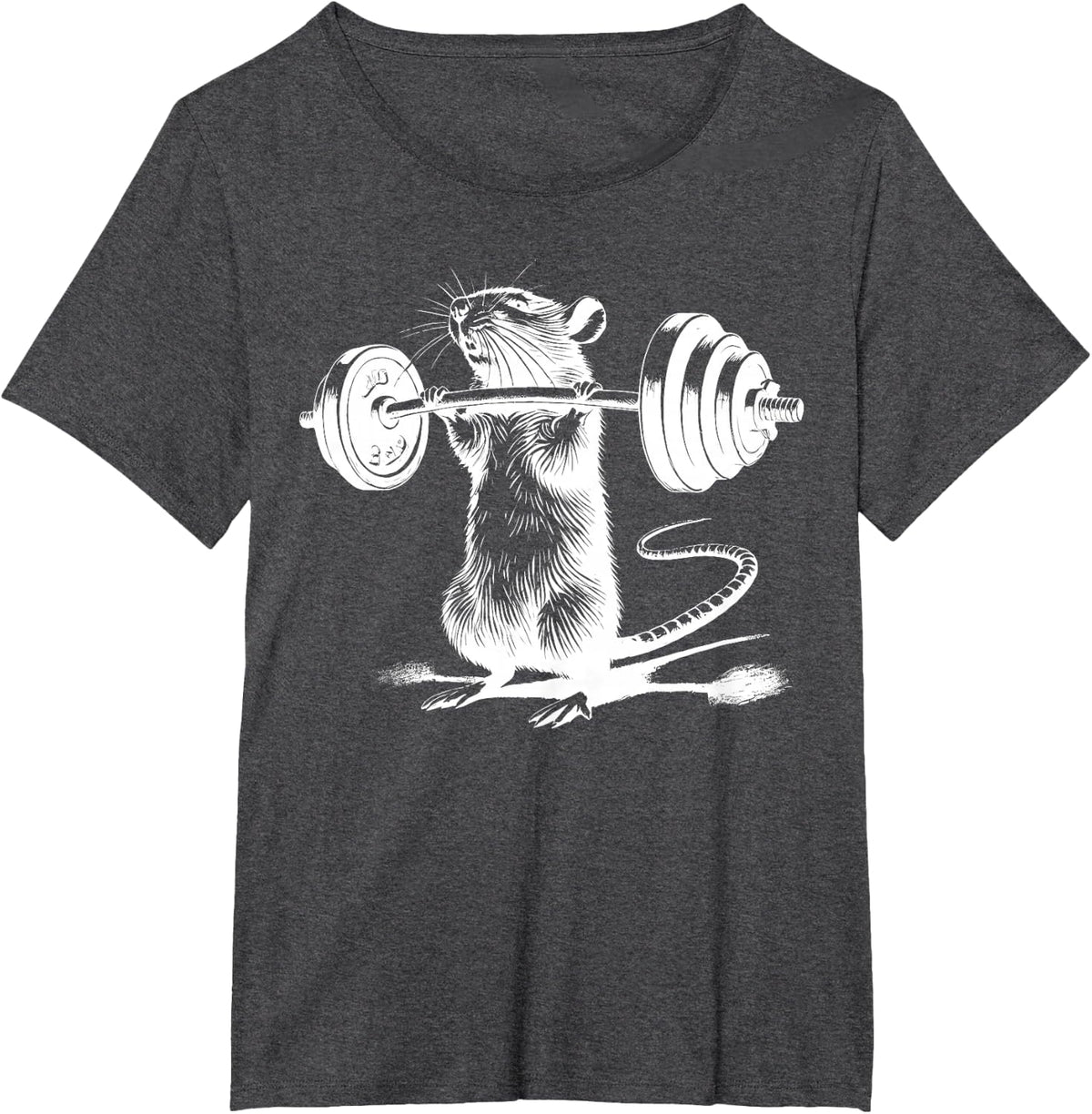 Retro Gym Rat Fitness Tees Bodybuilding Workout T Shirts Weightlifting Gift - Dark Heather Grey