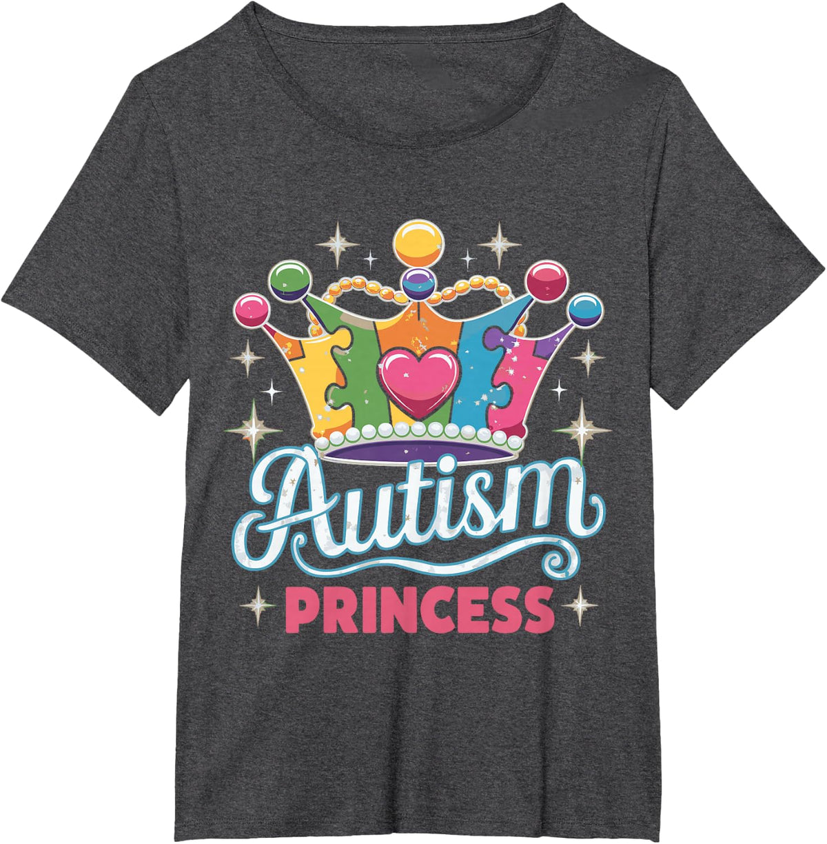 Autistic Princess Tees Autism Awareness T-Shirt For Women Girls Special Needs - Dark Heather Grey