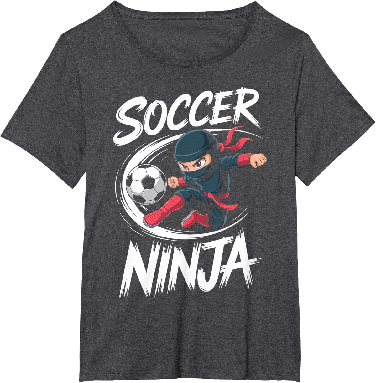 Funny Soccer Ninja Tee Soccer Player Boy Kids Football Fan T-Shirt - Dark Heather Grey