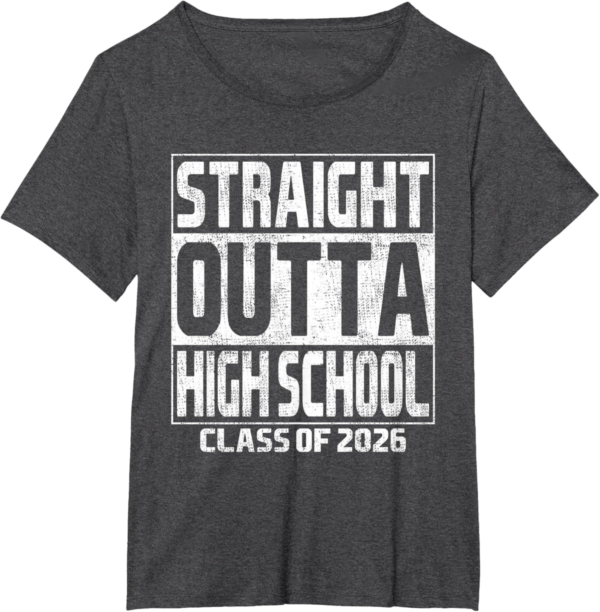 Straight Outta High School Graduation Class 2026 T-Shirt Tee Senior Grad Gift - Dark Heather Grey