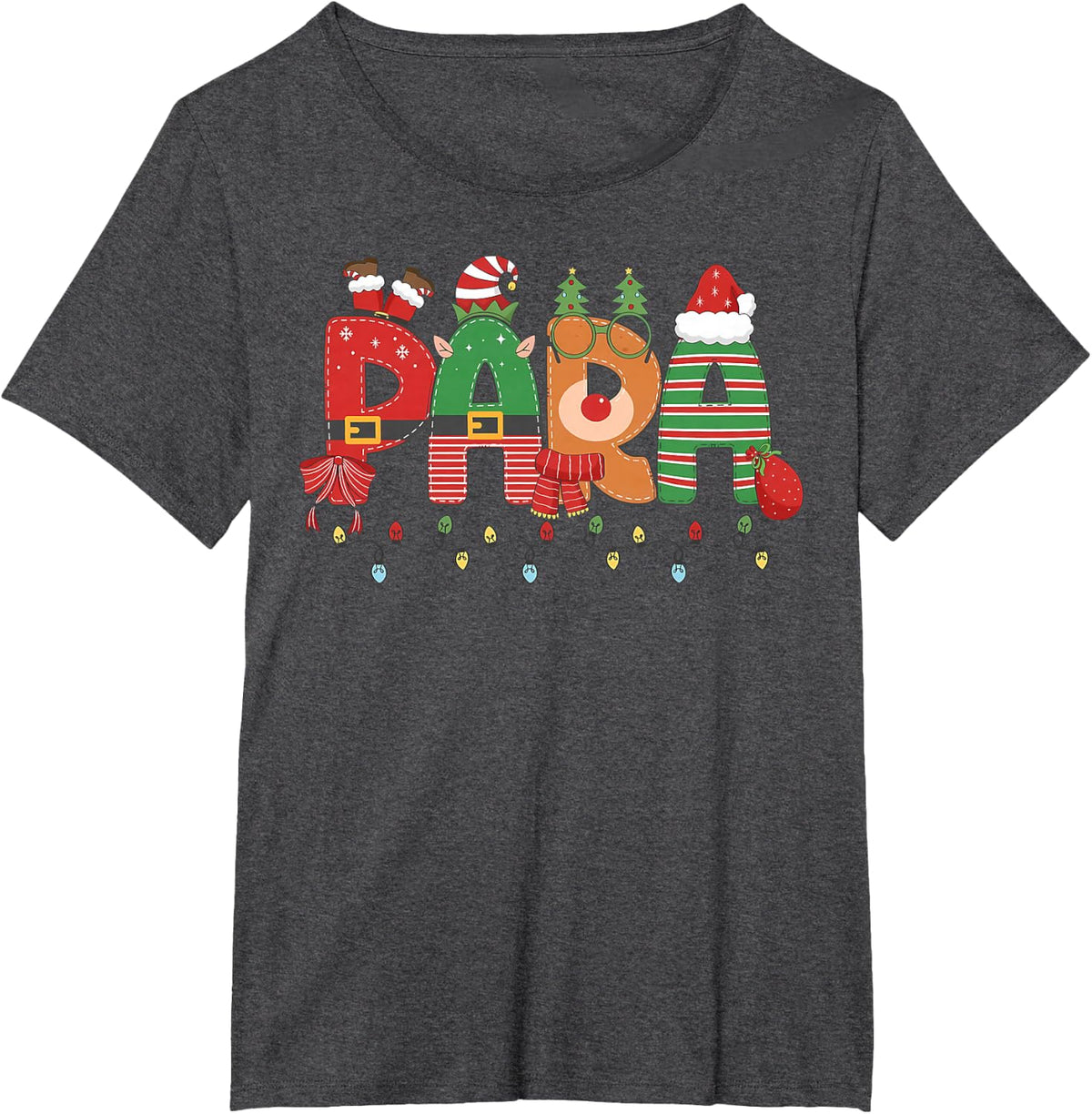 Christmas para Squad Santa Elf SPED Teacher Paraprofessional T-Shirt - Dark Heather Grey