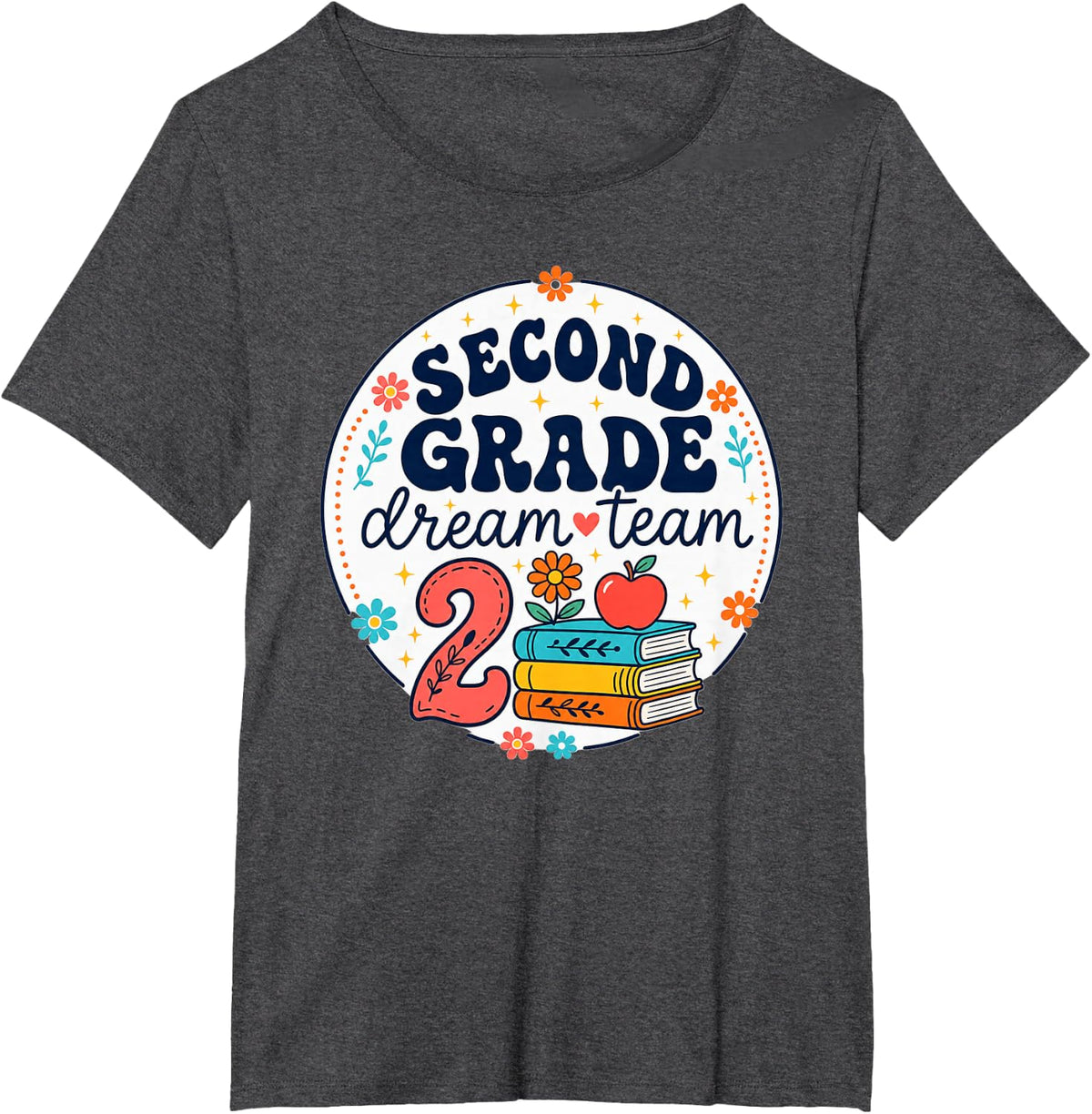 Second Grade Dream Team Back to School T-Shirt - Dark Heather Grey