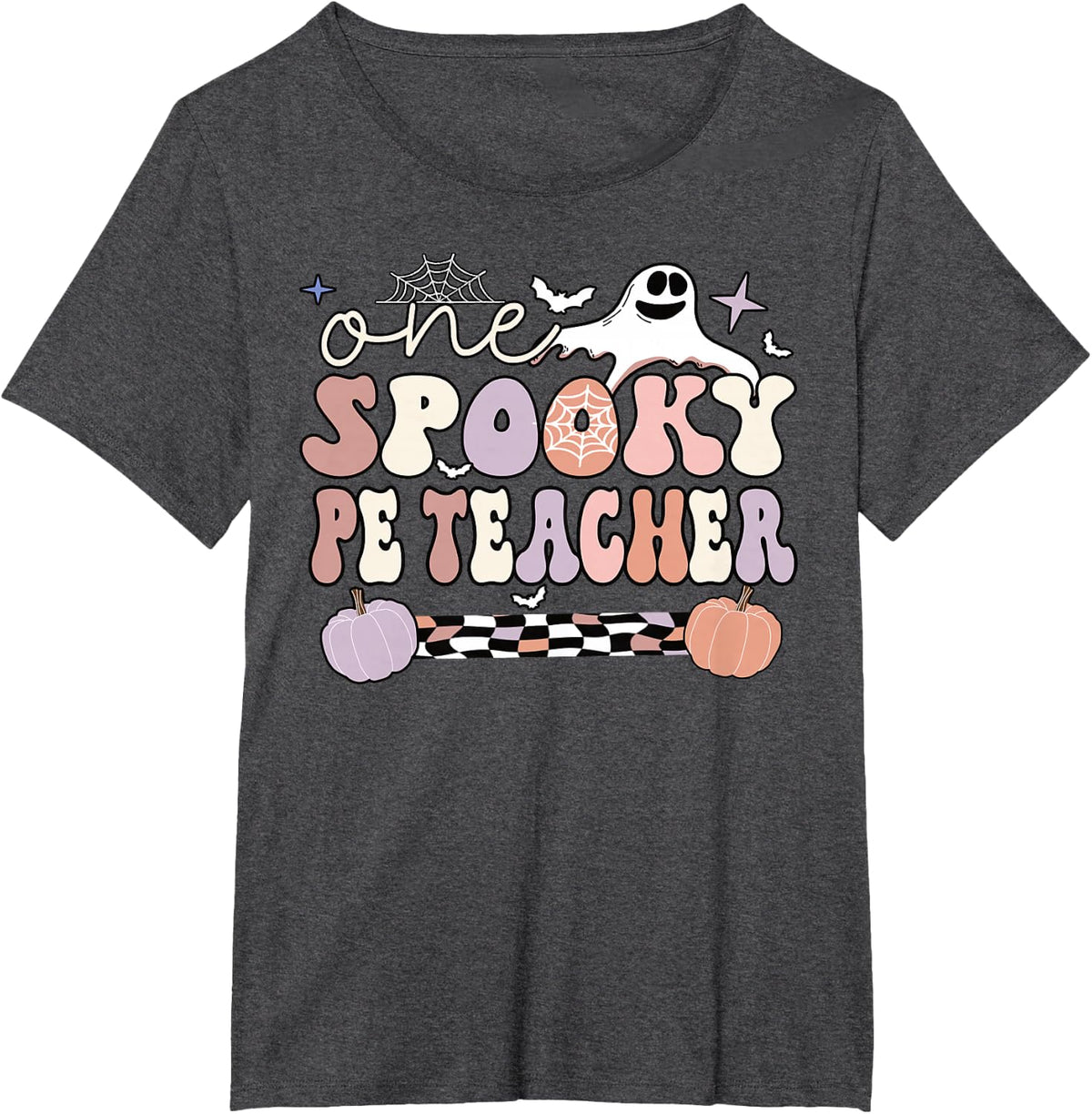 Spooky PE Teacher Halloween Physical Education Teacher T-Shirt - Dark Heather Grey