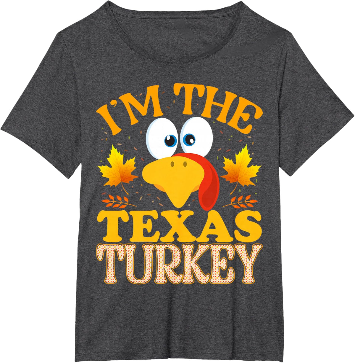Thanksgiving I'm The Texas Turkey Matching T-Shirt - Dark Heather Grey