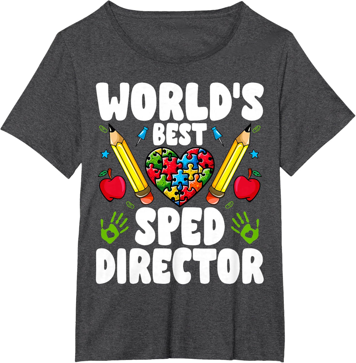 World's Best Special Education Director Funny SPED Teacher T-Shirt - Dark Heather Grey