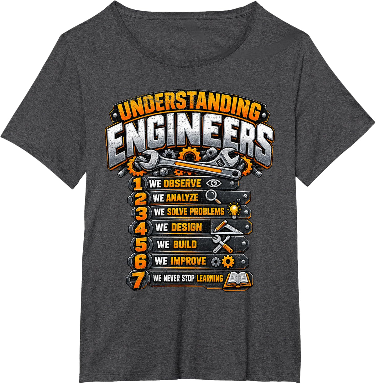 Understanding Engineers Problem Solver Industrial Gears Tool T-Shirt - Dark Heather Grey