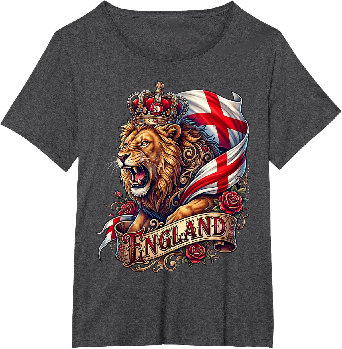 England Soccer Fan Football English Match Day Pride T-Shirt - Dark Heather Grey
