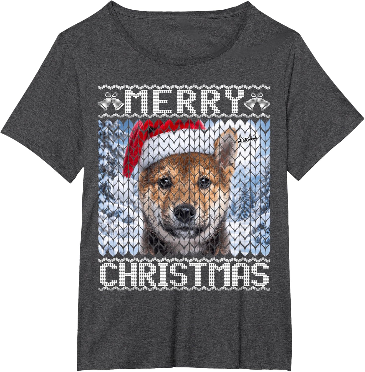 Sesame Shiba Inu Puppy Dog T-Shirt - Dark Heather Grey