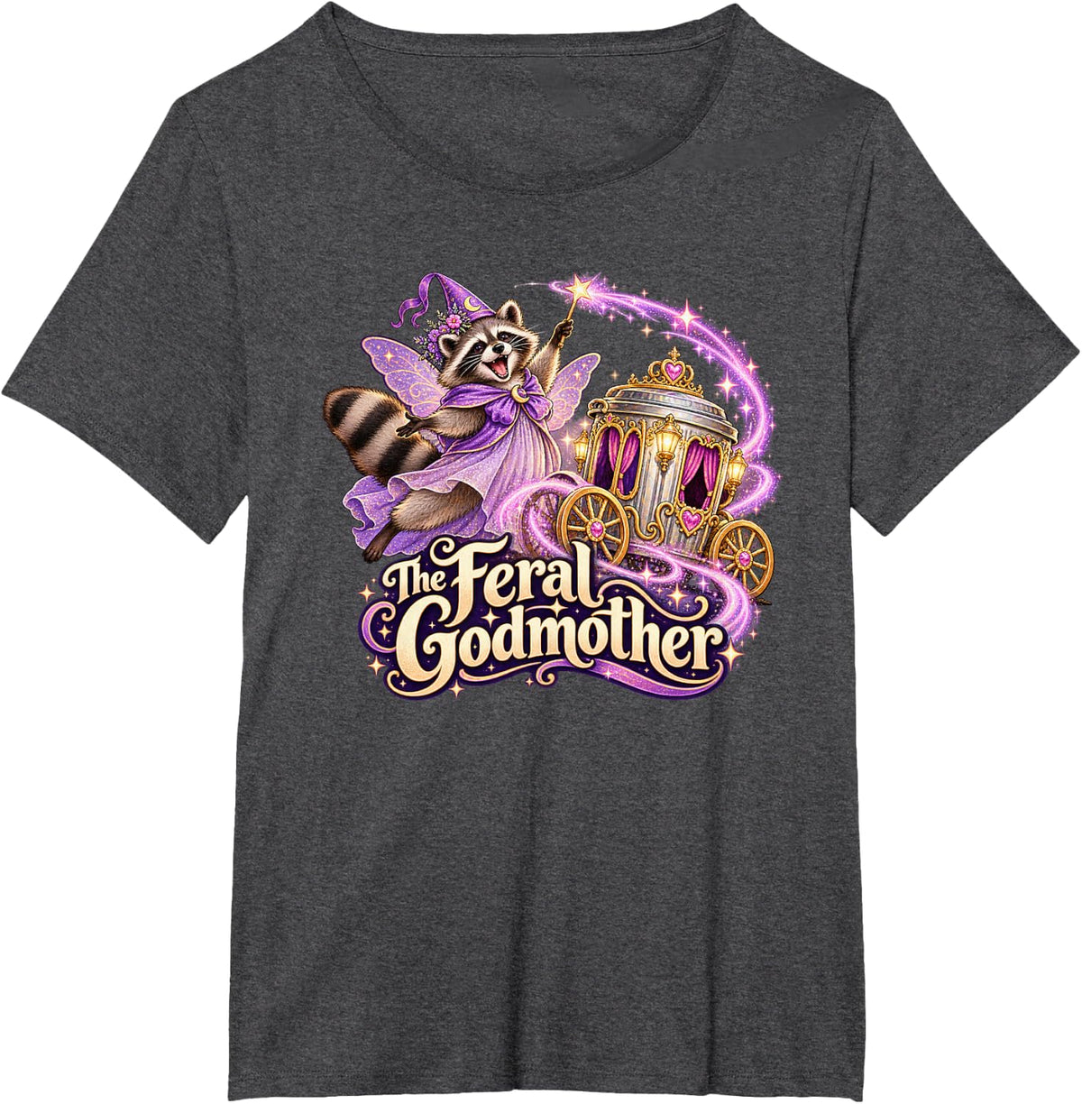 Magic Trash Carriage The Feral Godmother T-Shirt - Dark Heather Grey