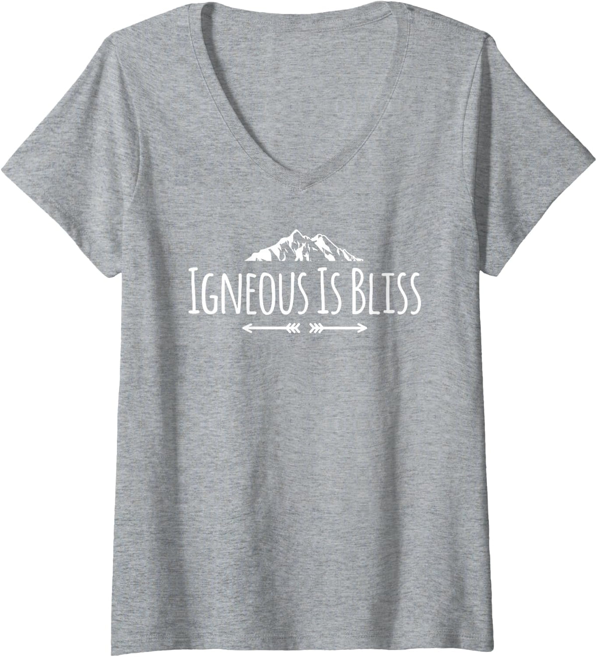 Women's Igneous is Bliss Mineral Geologist Scientist Rocks Hunting V-Neck T-Shirt - Heather Grey