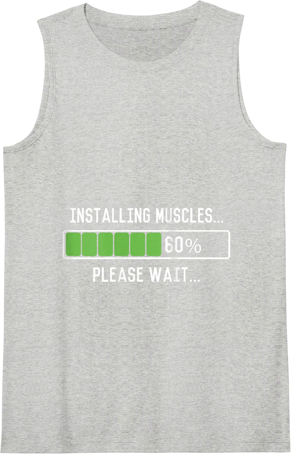 Installing Muscles Funny Workout Tank Top - Heather Grey