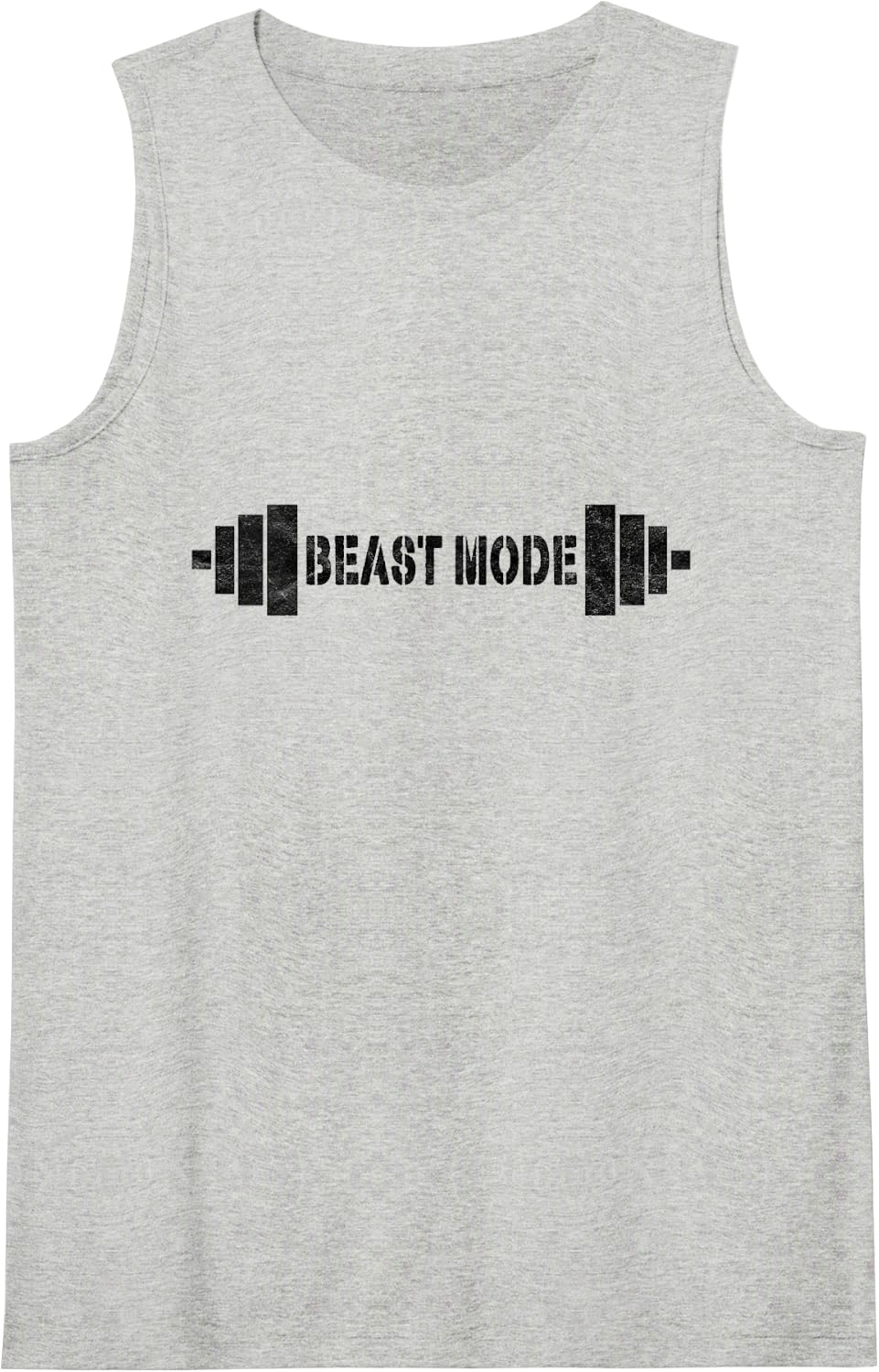 Vintage Beast Workout Mode with Black Text and Graphic Tank Top - Heather Grey