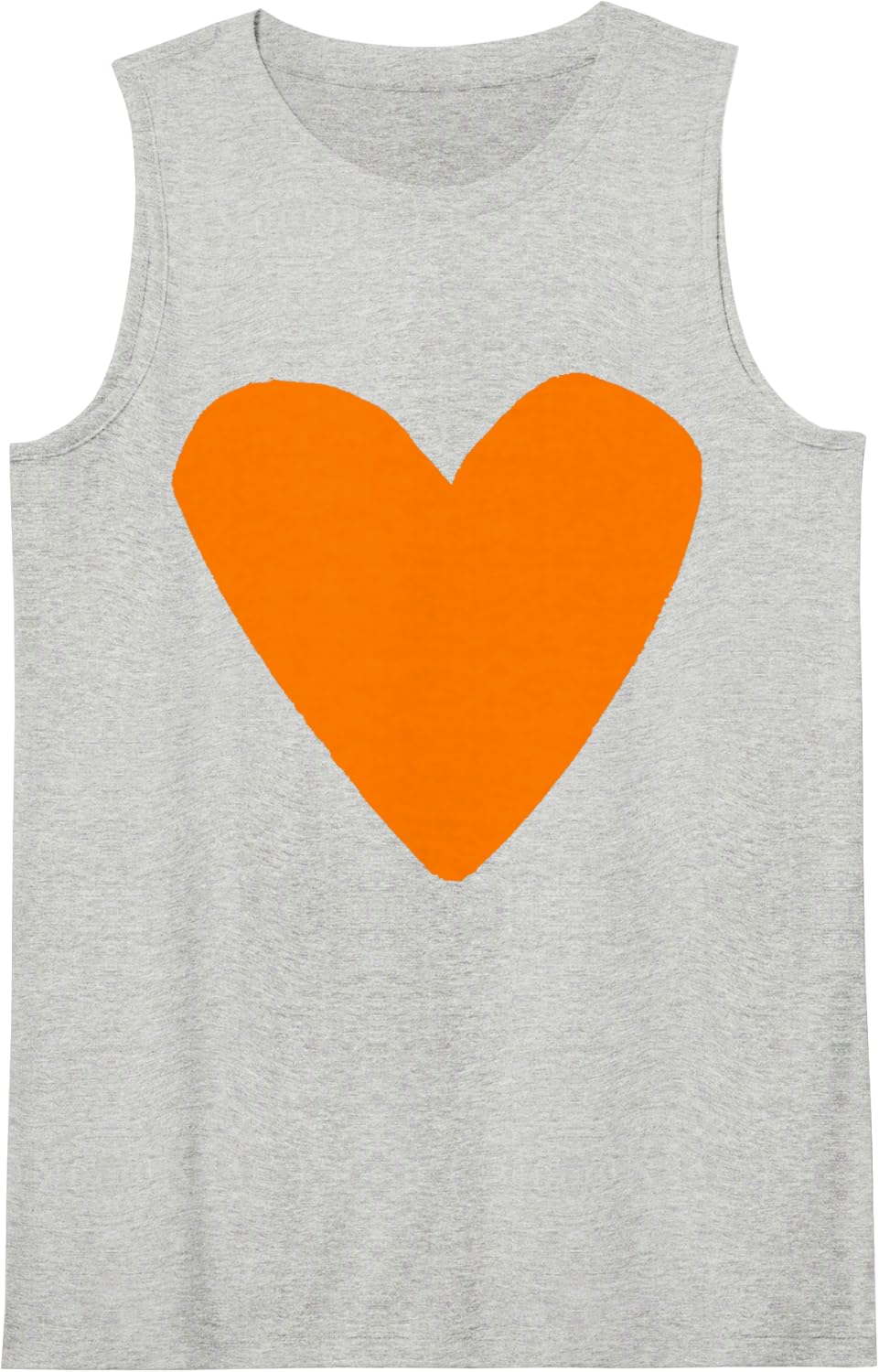 Love Heart Shape Light Brown Sleeveless Tank Top - Heather Grey