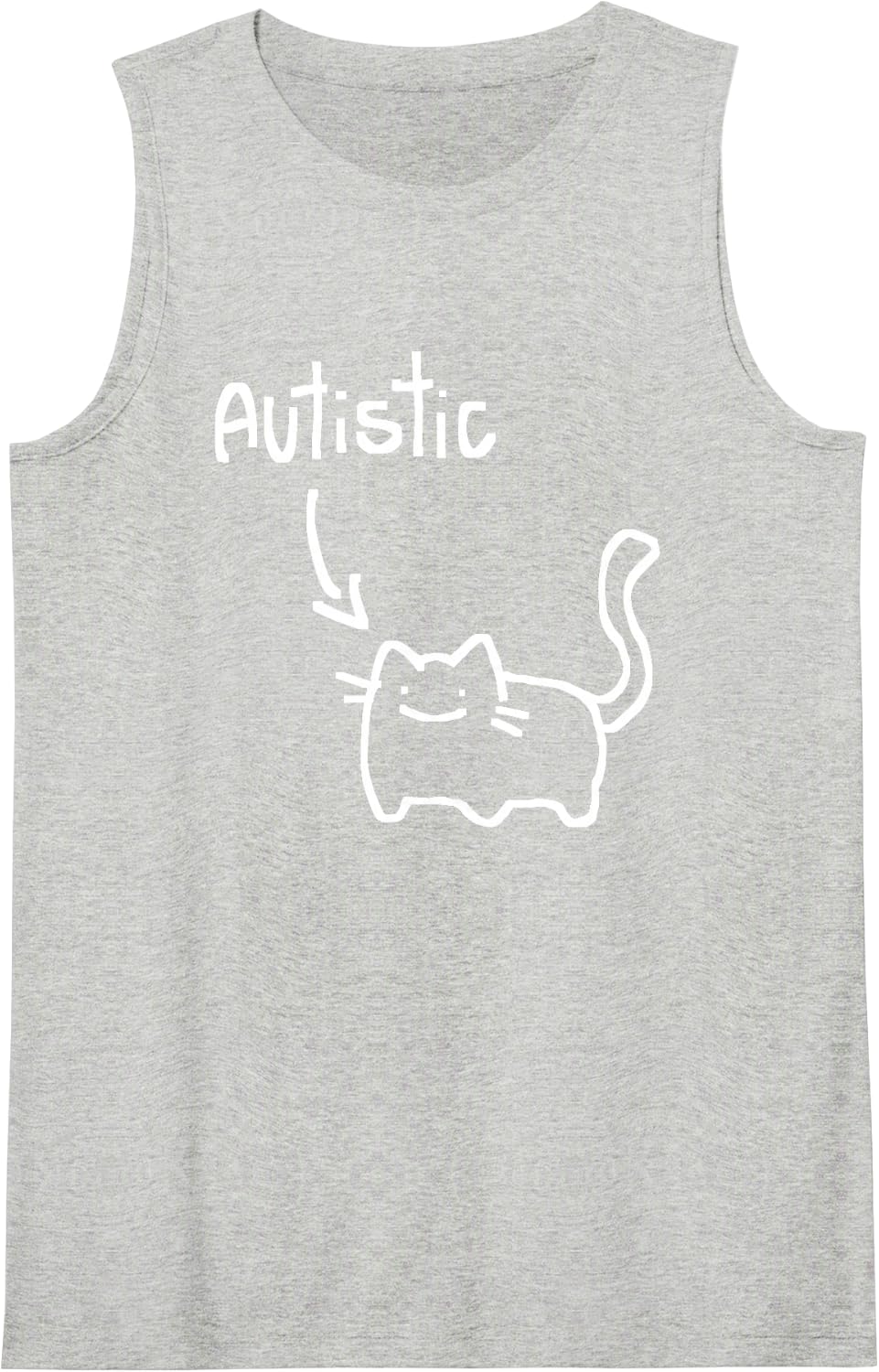 Funny Autistic Cat Lover - Autism Awareness Sleeveless Tank Top - Heather Grey