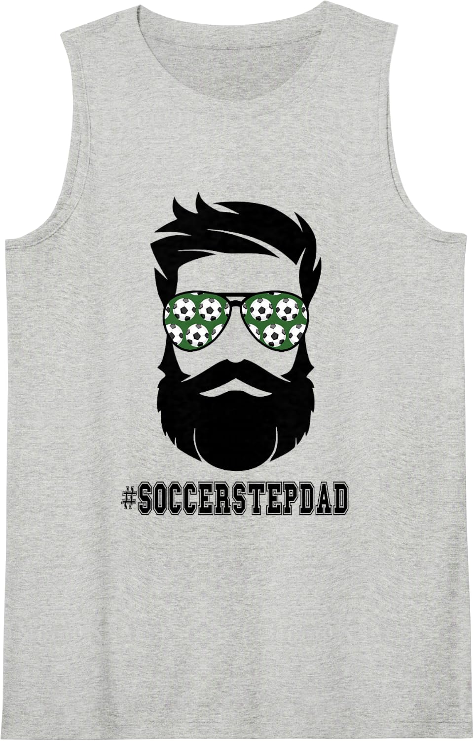 Soccer Stepdad with Beard Step Dad Step Father Stepfather Tank Top - Heather Grey