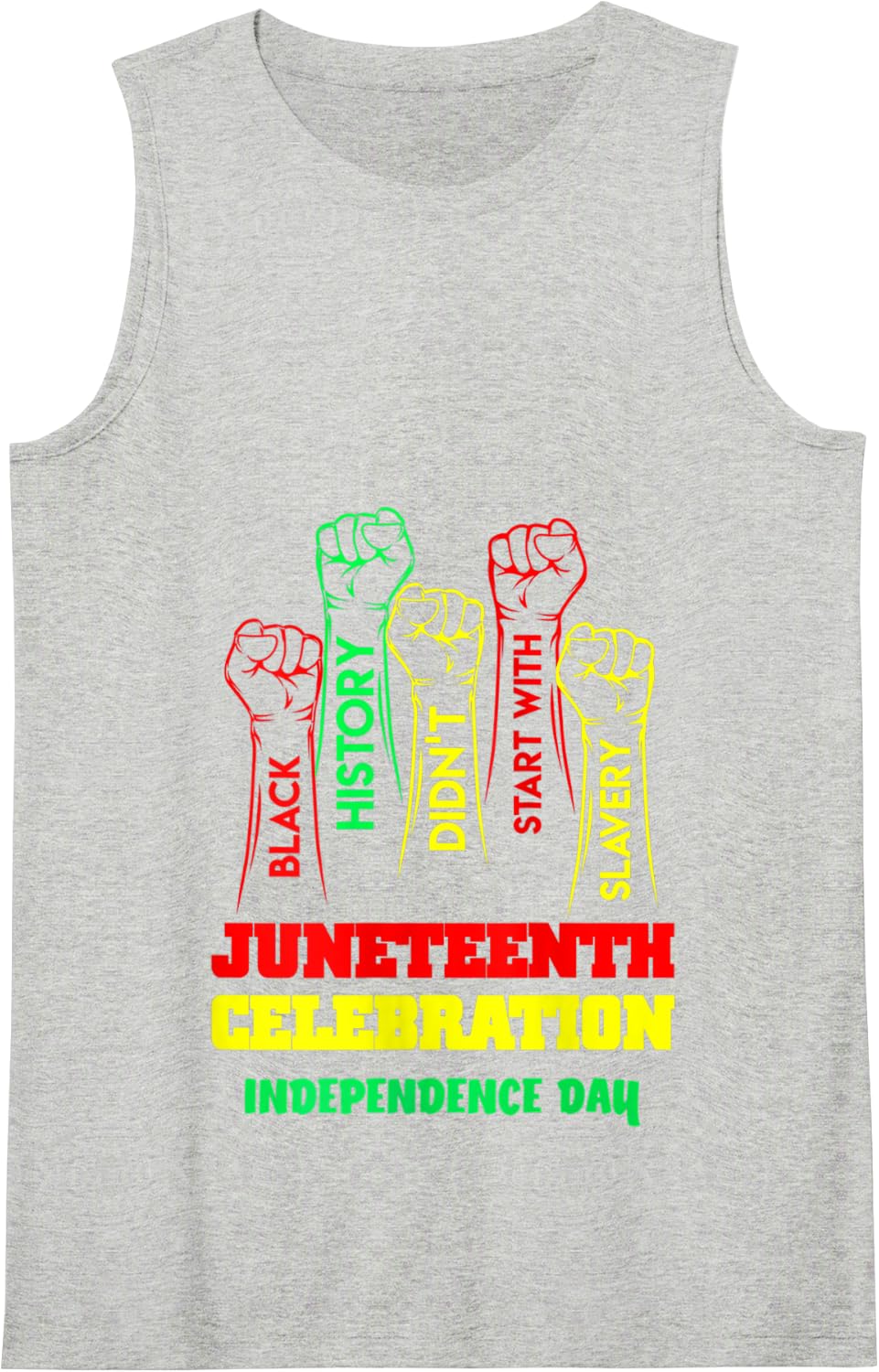 Juneteenth Celebration Real Independence Is Juneteenth 1865 Tank Top - Heather Grey