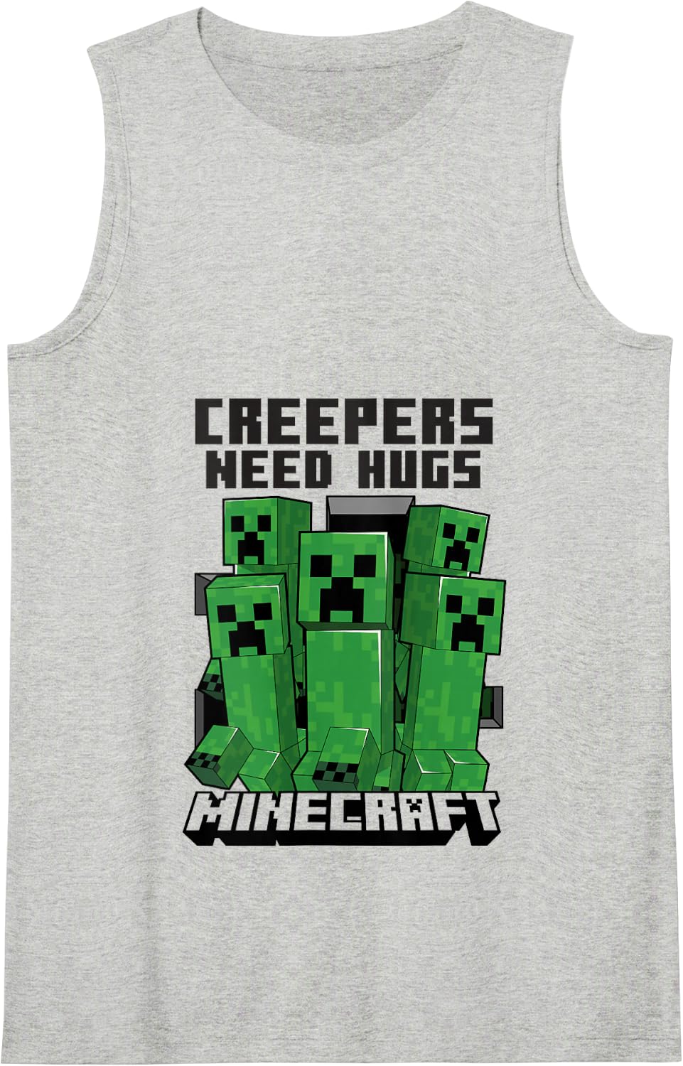 Minecraft Creepers Need Hugs March Tank Top - Heather Grey