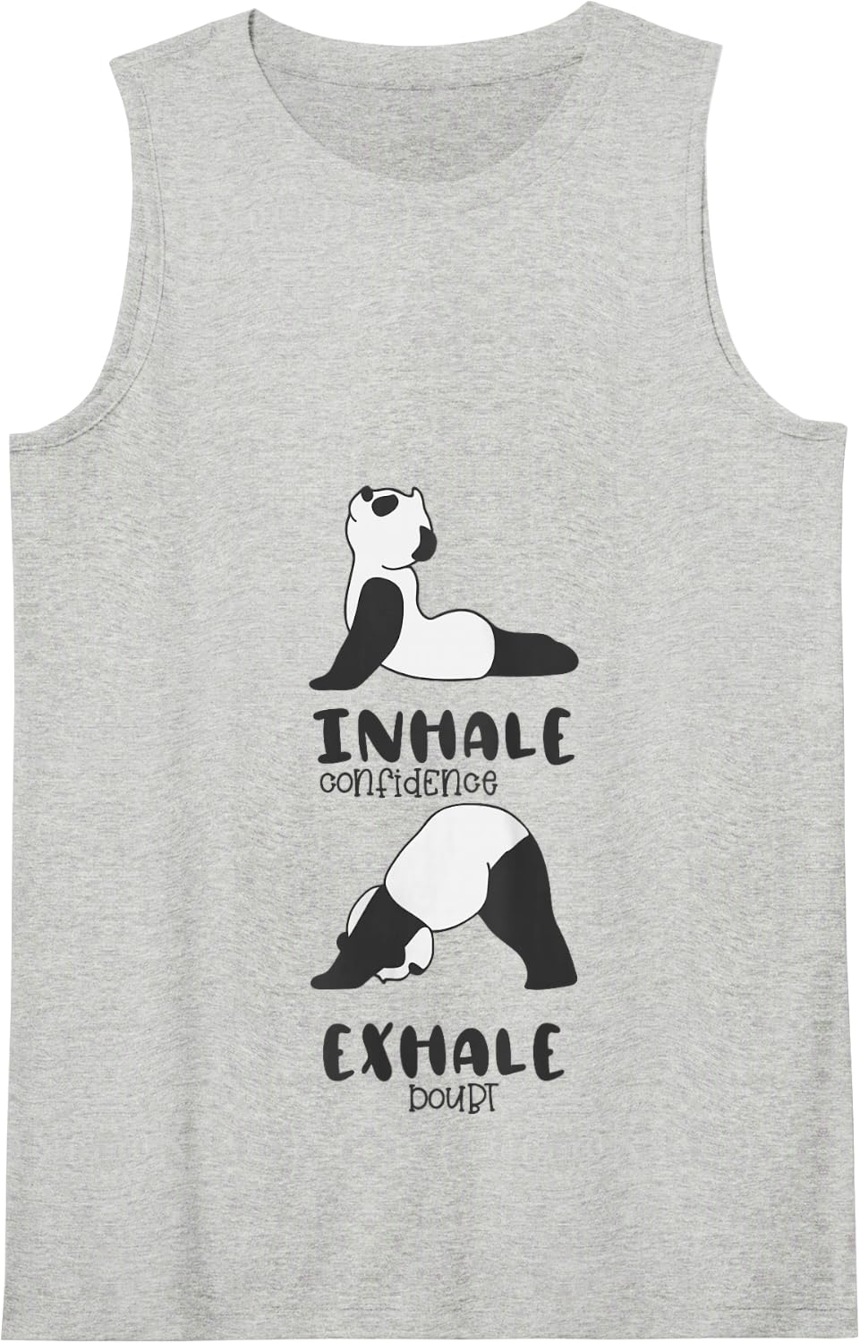 Funny Panda Bear Inhale Exhale Panda Yoga Tank Top - Heather Grey