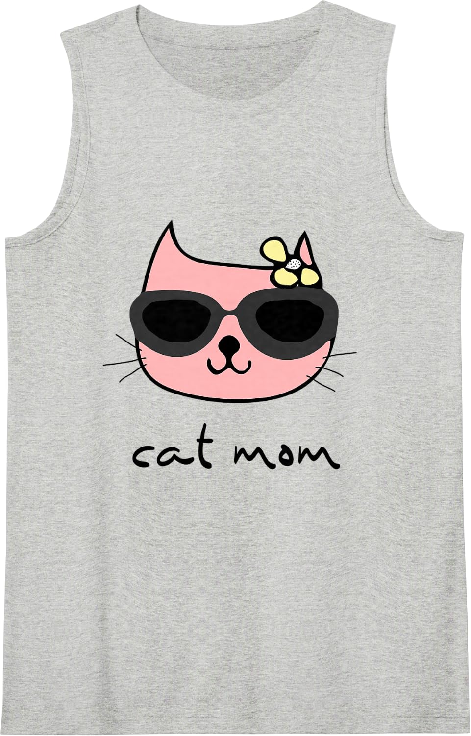 Cat Mom Gift from Son Husband Mothers Day Birthday Women Sleeveless Tank Top - Heather Grey