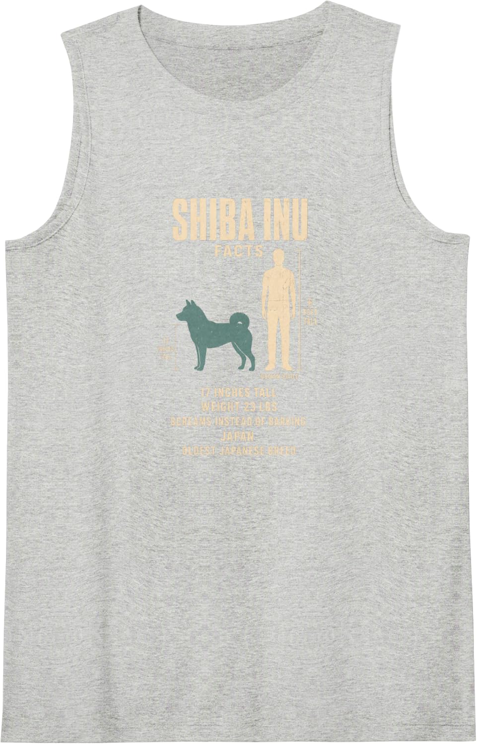 Shiba Inu Facts Dog Breed Size Comparison Chart Tank Top - Heather Grey