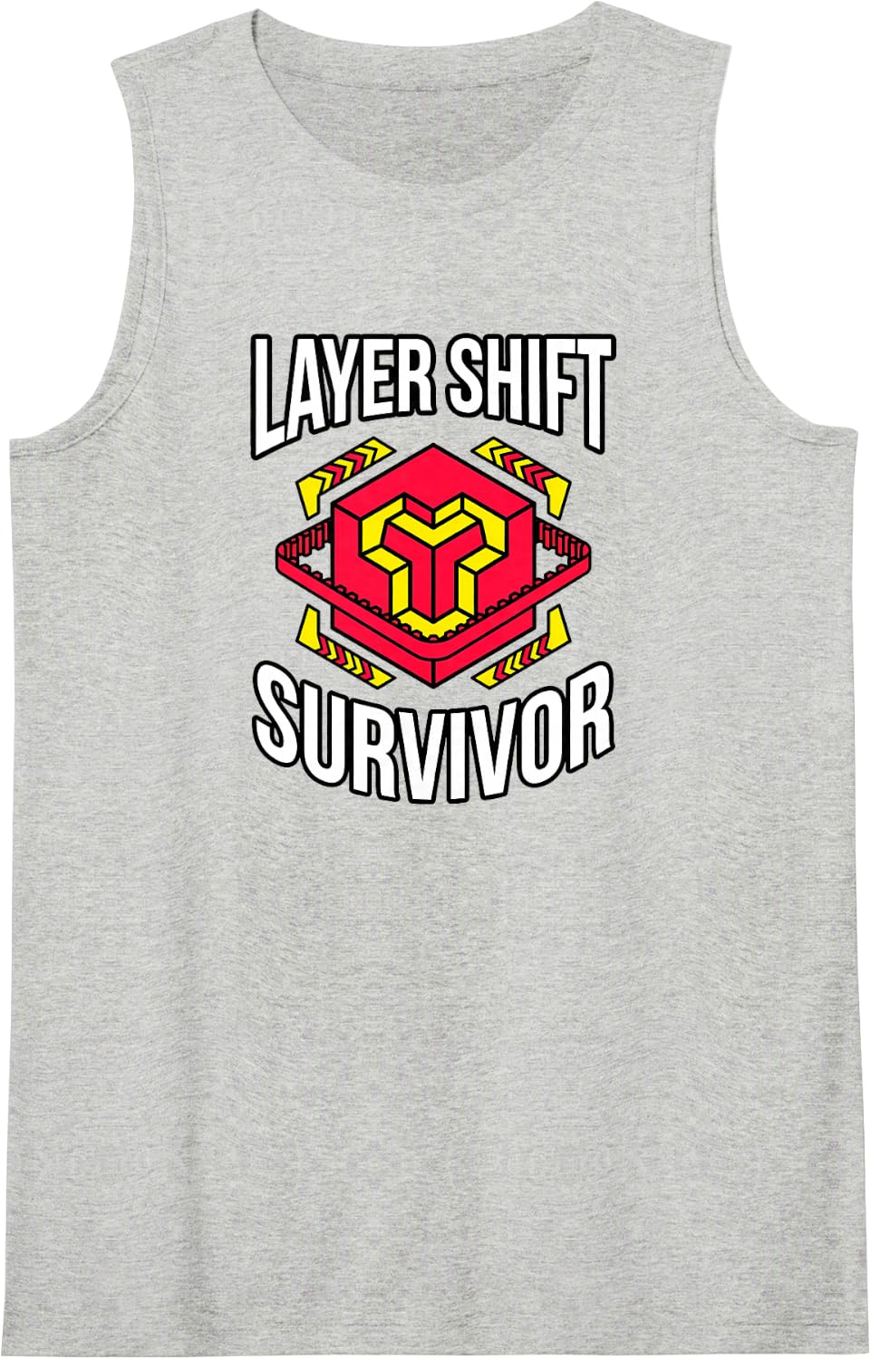 3D Printer Layer Shift Survivor Maker Joke Slogan Sleeveless Tank Top - Heather Grey