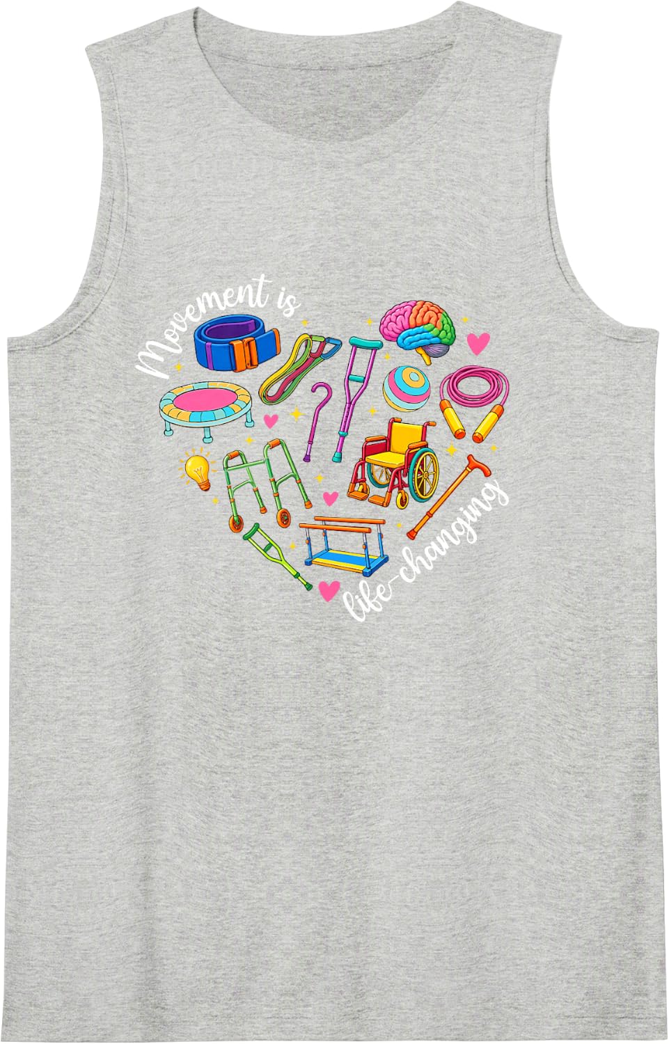 Physical Therapist Appreciation Month Best PT Therapist Sleeveless Tank Top - Heather Grey