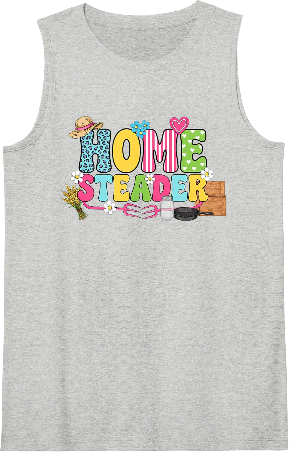 Homesteading Homesteader Farmer Self Sufficiency Agrarian Sleeveless Tank Top - Heather Grey